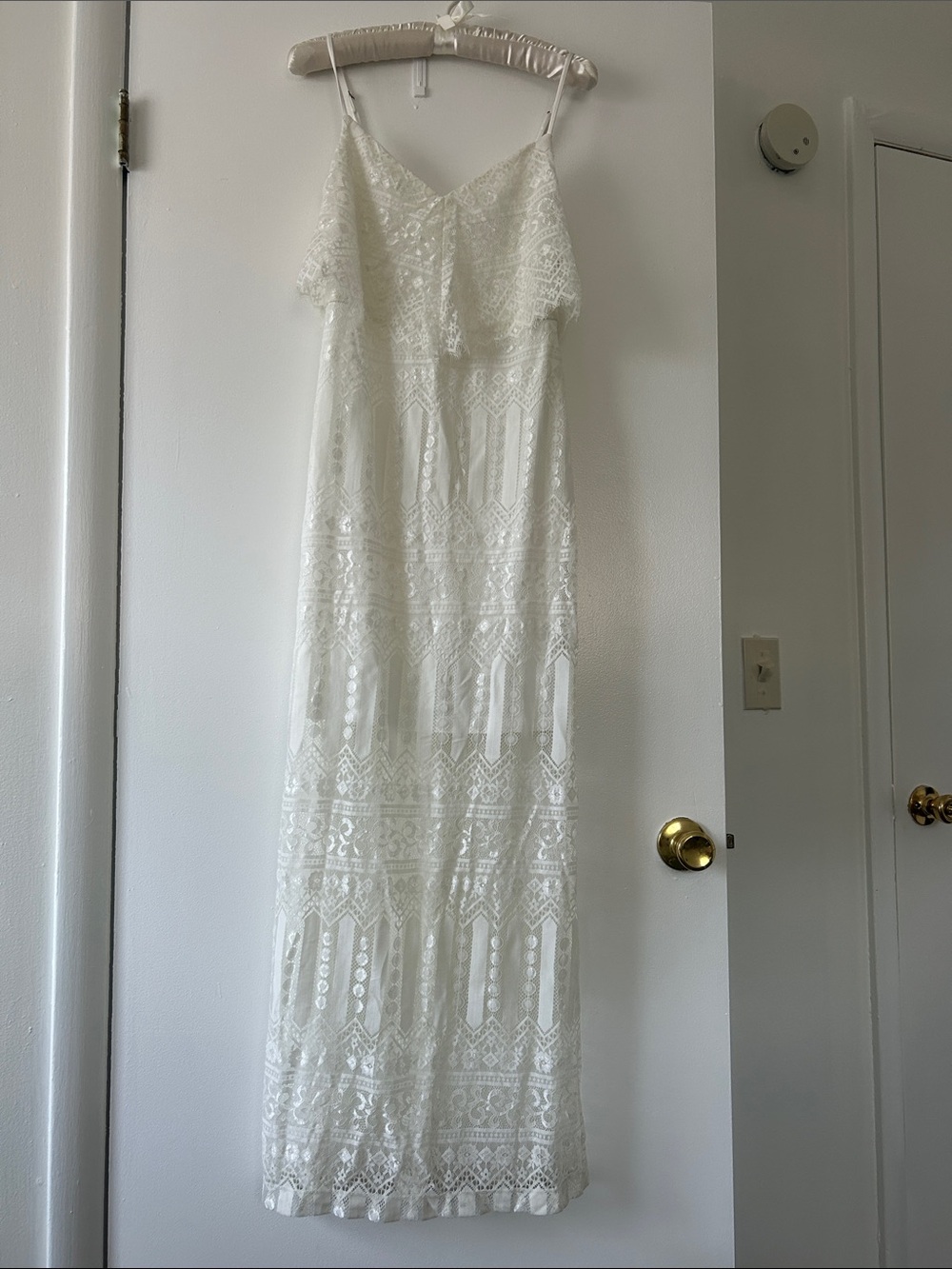 GUESS white lace slip dress